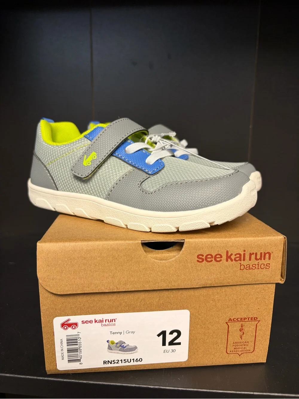 See Kai Run Toddler “Tenny” Gray & Blue Athletic Sneakers